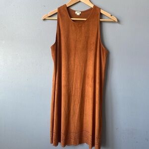 🌸Rust BrownxOrange Faux  Suede Tank Dress🌸